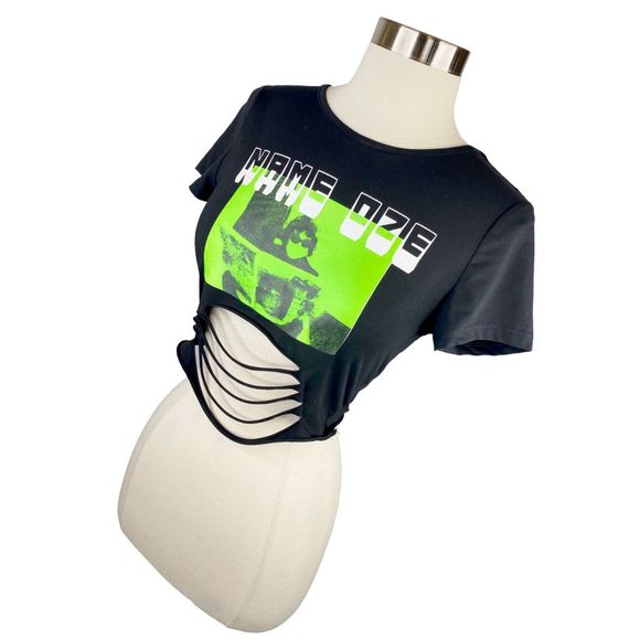 SHEIN Shredded Crop Top - Size Medium - Picture 2 of 5